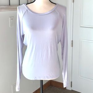 Long Sleeve Zip Up Back Lilac Top